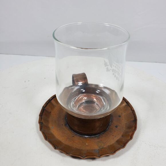 Pfaltzgraff Village Solid Stoneware Owl Glass Candle Holder w/ Base 5x5 Inch - Picture 5 of 7